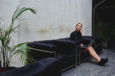 female calling with mobile smart phone