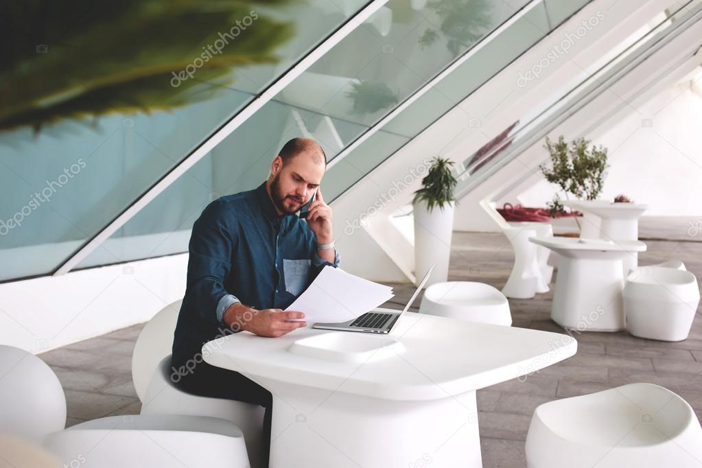 businessman with paper documents