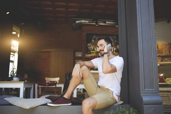 Businessman talking on mobile phone