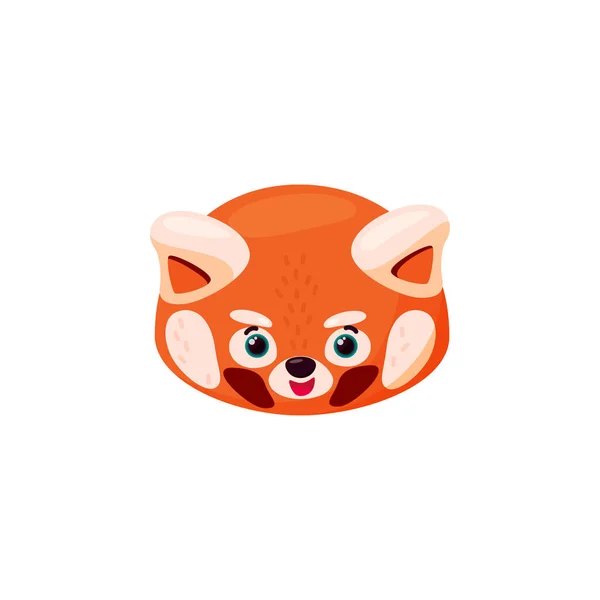 Red panda hlava jako šťastný emoji. Šťastný výraz. Vektorová ilustrace zvířete — Stockový vektor