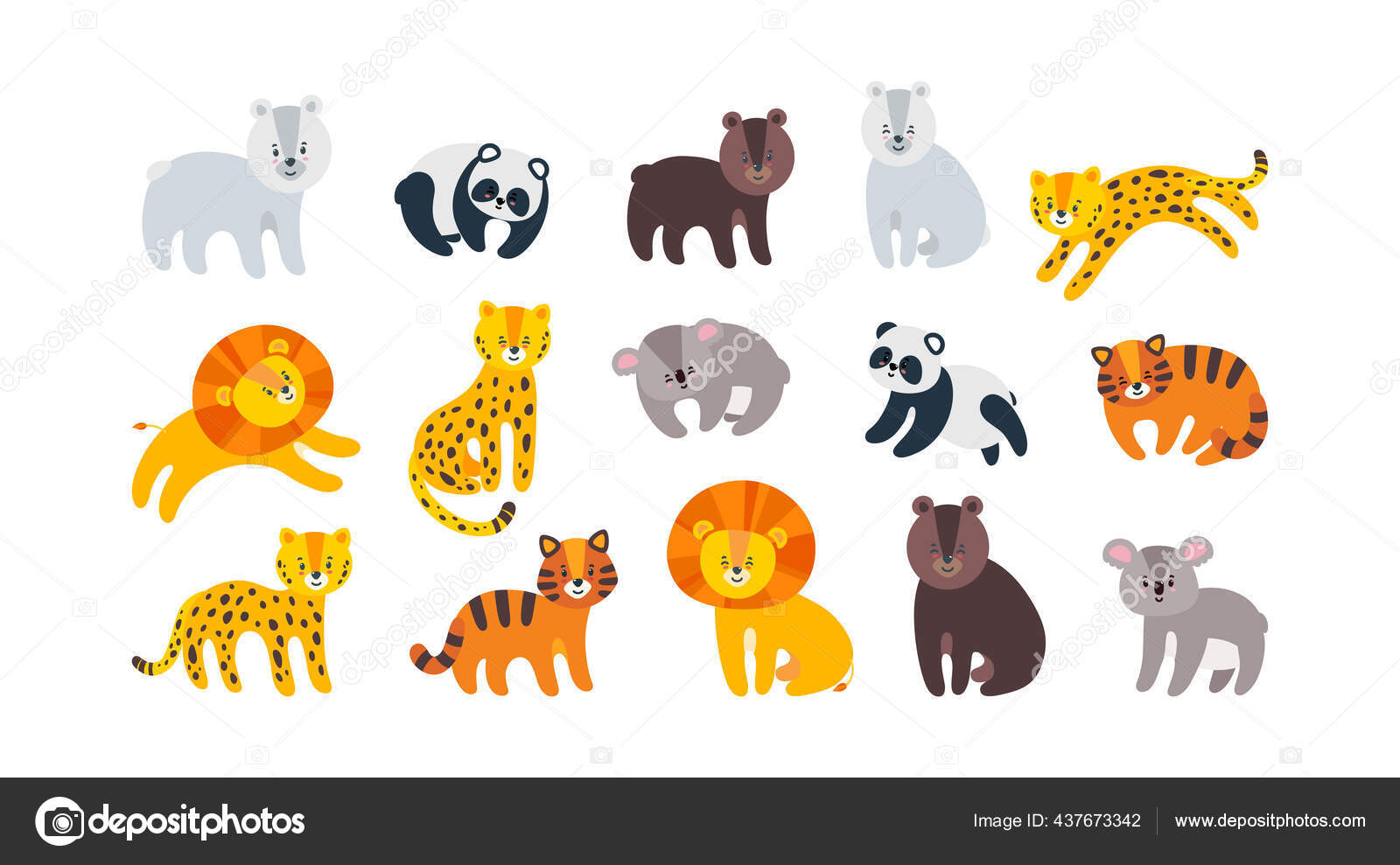 ライオン ヒョウ トラとクマで設定動物園動物 野生動物の大きなコレクション ベクターイラスト ストックベクター C Liu Miu ライオン ヒョウ トラとクマで設定動物園動物 野生動物の大きなコレクション ベクターイラスト ストックベクター C Liu Miu