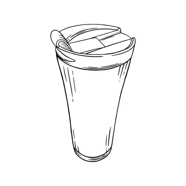 Herbruikbare koffiekop. Eco cup voor koffie te gaan geïsoleerd in witte achtergrond. Vectorillustratie — Stockvector