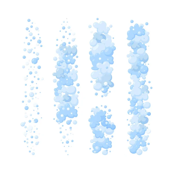 Espuma hecha de jabón o suds. Divisores verticales de suds y burbujas. Ilustración vectorial — Vector de stock