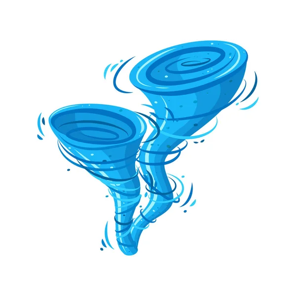 Dubbel bubbelpool cyklon isolerad i vit bakgrund. Vatten bubbelpool för speldesign. Vektorillustration — Stock vektor
