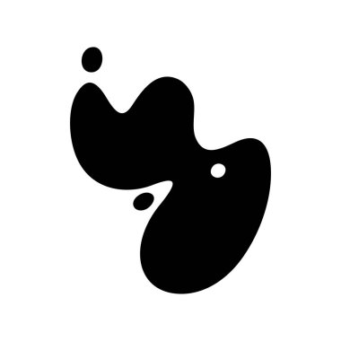 Akışkan bir logo. Beyaz arka planda izole edilmiş sıvı lekesi. Vektör illüstrasyonu