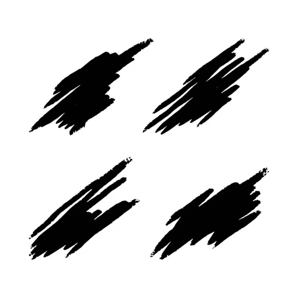 Set di schegge di gesso, pastello o pennarello disegnate a mano. Grungy texture gesso isolato in sfondo bianco. Illustrazione vettoriale — Vettoriale Stock