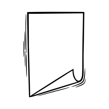 Köşeli karalama kağıdı. El çizimi tarzında boş kağıt levha. Doodle vektör illüstrasyonu