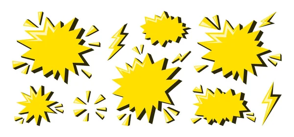 Sprechblasen des Comic-Stars. Gelbe Rahmen im Comic-Stil. Vektorillustration — Stockvektor