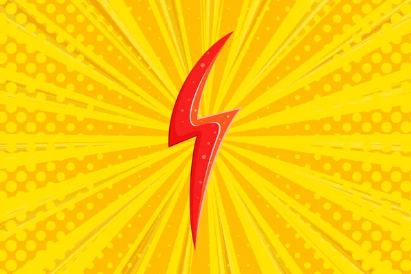 Superheld halbgehaltener Hintergrund mit rotem Blitz. Comic-Design mit Blitz. Vektorillustration — Stockvektor