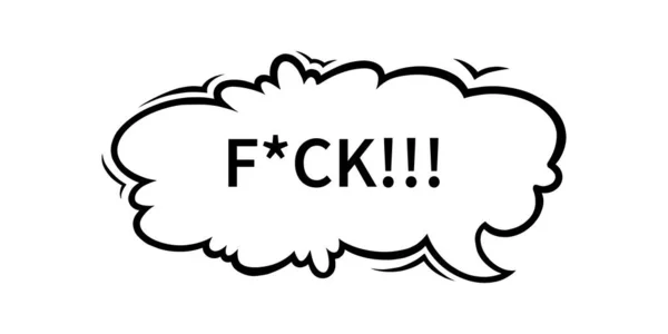 Swearing speech bubble censored with asterisk. Fuck word in text bubble to express dissatisfaction and bad mood. Vector illustration — Vetor de Stock