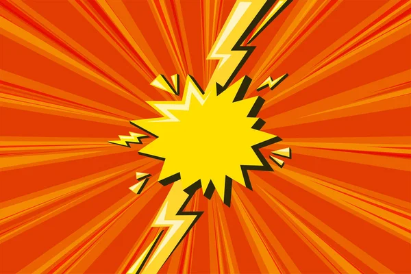 Superheld halbschattigen Hintergrund mit Blitz. Orange versus Comic-Design. Vektorillustration — Stockvektor