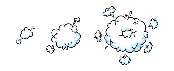 Comic boom smoke effect. Puff and burst clouds for surprising and explosive events. Vector illustartion — Stock Vector