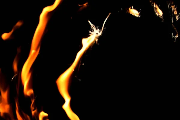 Fire Flames Black Background — Stock Photo, Image