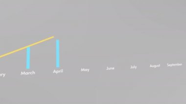 bar aylarının yukarı doğru animasyonu grafik veri istatistikleri yükselen iş sunumları