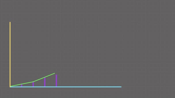 Gráfico gráfico gráfico de gráfico de barras ascendente vetorial de animação com seta para cima Valor de mercado, negócios — Vídeo de Stock