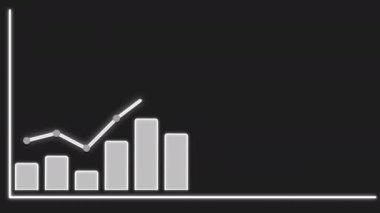 2d animasyon yükselen kelime yükseltme çubuğu, grafik ve grafik, iş finans analitiği