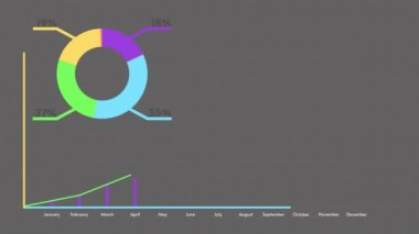 2d animasyon grafikleri ve grafikleri, ticari finansal anilytics diyagramı
