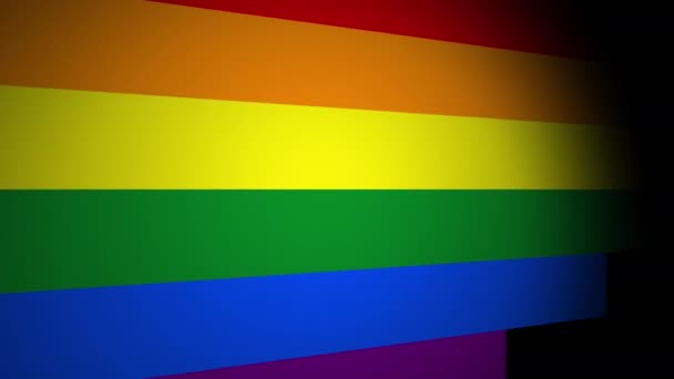 LMBT zászló színek világtérkép animáció. LMBT szivárvány zászló animáció — Stock videók