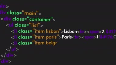 Basit web sitesi HTML kod animasyonu. Programcı kavramı