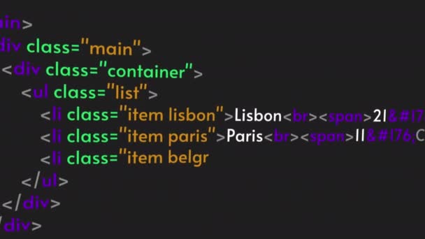 Jednoduchá animace HTML kódu stránky. Koncept programátora — Stock video