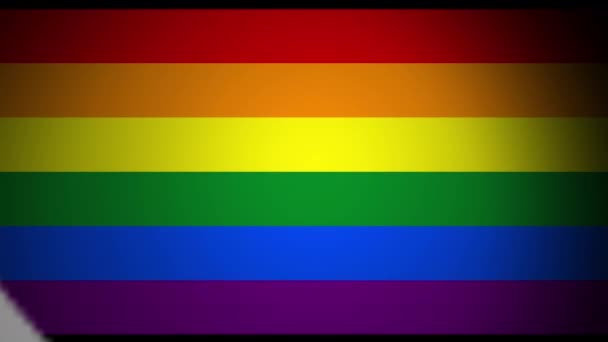 Animação de flad LGBT. Coração de arco-íris. LGBT orgulho mês 2021 conceito. Amor é amor — Vídeo de Stock