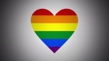 LGBT gökkuşağı bayrak animasyonu. LGBT aşk sembolü. LGBT gurur ayı 2021