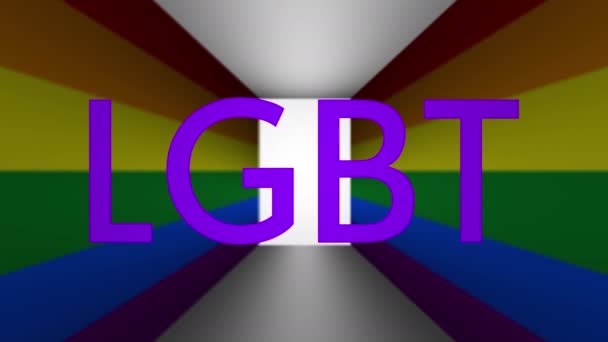 LGBT teken animatie. Regenboog kleurrijke LGBTQ plus vlag animatie — Stockvideo