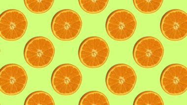 Meyveli desen, arka planda portakal animasyonu, asgari canlandırma