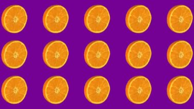 Mor arka planda turuncu desenli animasyon. Pop sanat tarzı