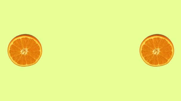 Animatie achtergrond met oranje. Fruit rotatie, kleur frame. Minimale animatie — Stockvideo