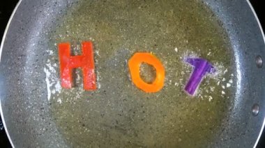 Stir-Frying karışık Alfabe harf, kelime sıcak