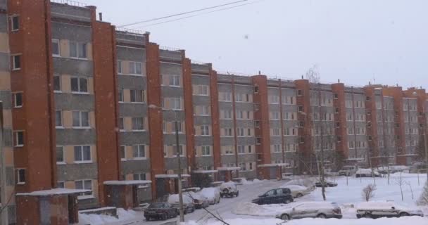 Socialist era apartment block in Europe. 4k — Stock Video