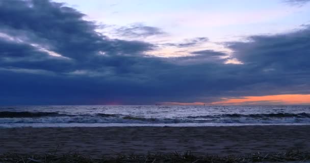 Mar Baltico spiaggia tramonto, 4k timelapse — Video Stock