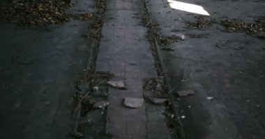 Eski terk edilmiş bir fabrikanın kalıntıları.