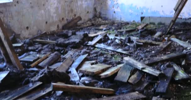 废弃的旧工厂的废墟 — 图库视频影像
