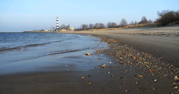 Piaszczystej plaży Morza Bałtyckiego, Ryga Łotwa — Wideo stockowe