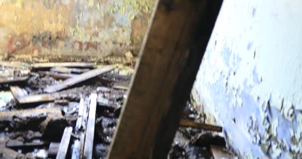 Ruiny starej opuszczonej fabryki — Wideo stockowe