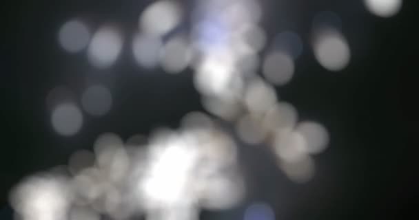 Luci di fata offuscate da sfondo fuochi d'artificio . — Video Stock