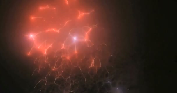 Luzes de fadas borradas de fundo fogos de artifício . — Vídeo de Stock