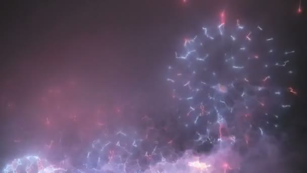 Luci di fata offuscate da sfondo fuochi d'artificio . — Video Stock