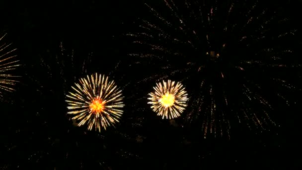 Fogos de artifício coloridos em câmera lenta 96fps — Vídeo de Stock