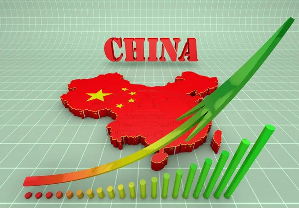 Illustratuin mapa Číny — Stock fotografie
