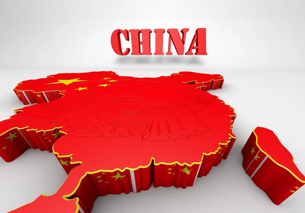 Illustratuin mapa Číny — Stock fotografie