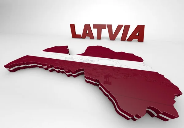Mapa de ilustración de Letonia — Foto de Stock
