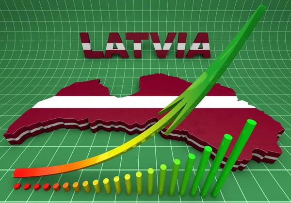 Illustration Map of Latvia — Stock Photo, Image