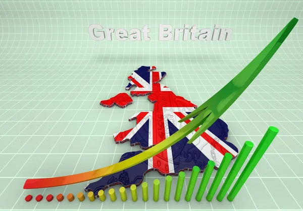 Illustration of United Kingdom map with as Flag — Stock Photo, Image
