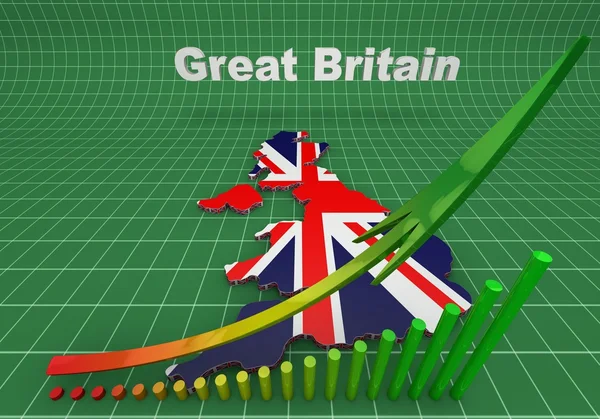 Ilustración de Reino Unido mapa con como bandera —  Fotos de Stock