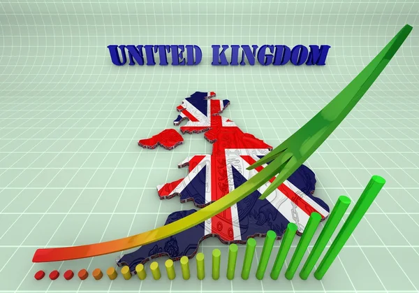 Ilustración de Reino Unido mapa con como bandera —  Fotos de Stock