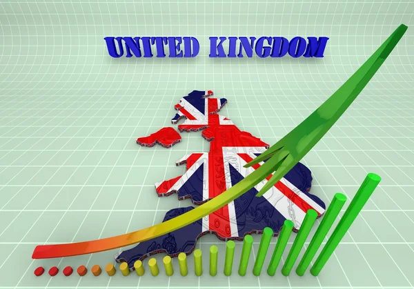 Ilustración de Reino Unido mapa con como bandera — Foto de Stock