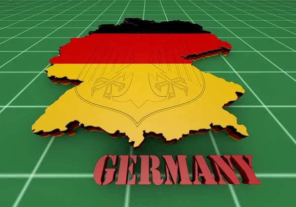 Karta över Tyskland med flagga — Stockfoto